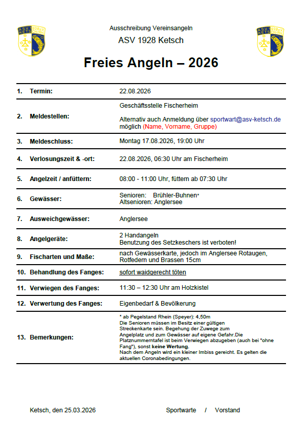 Senioren Freies Angeln