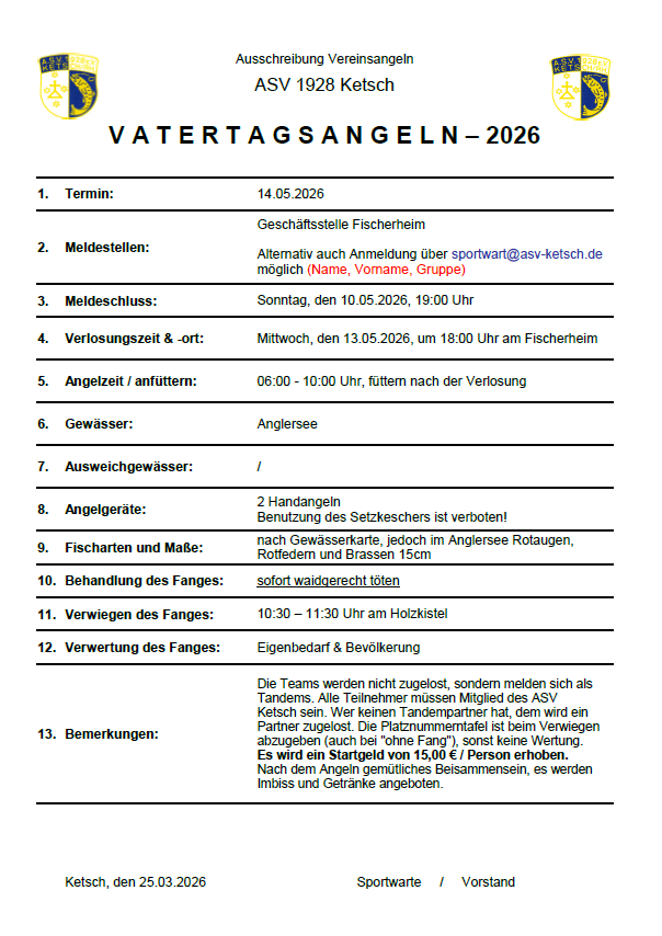 Senioren Vatertagsangeln